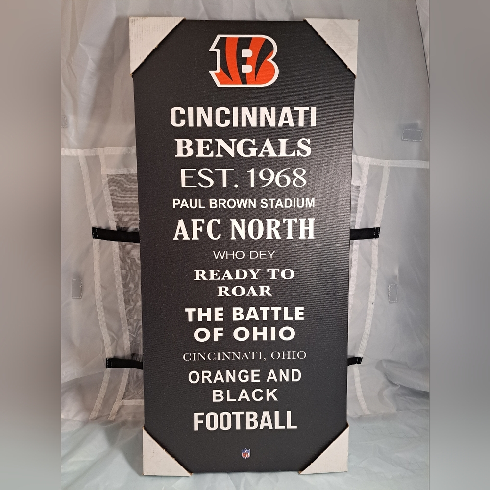 Cincinnati Bengals 12x36 Canvas Subway Poster Wall Decor